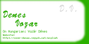 denes vozar business card