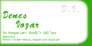 denes vozar business card